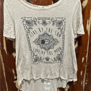 Moonchild Tee with Sequin Details and Lace Size L